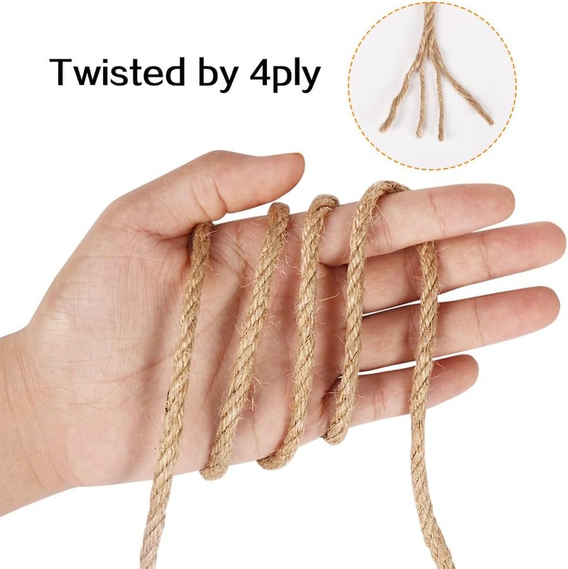 Vivifying 5mm Jute Rope, 2PCS 98 Feet Strong Natural Jute Twine for Crafts, Cat Scratching Post, Garden Plants, Bundling and Hanging (Brown) - Image 2